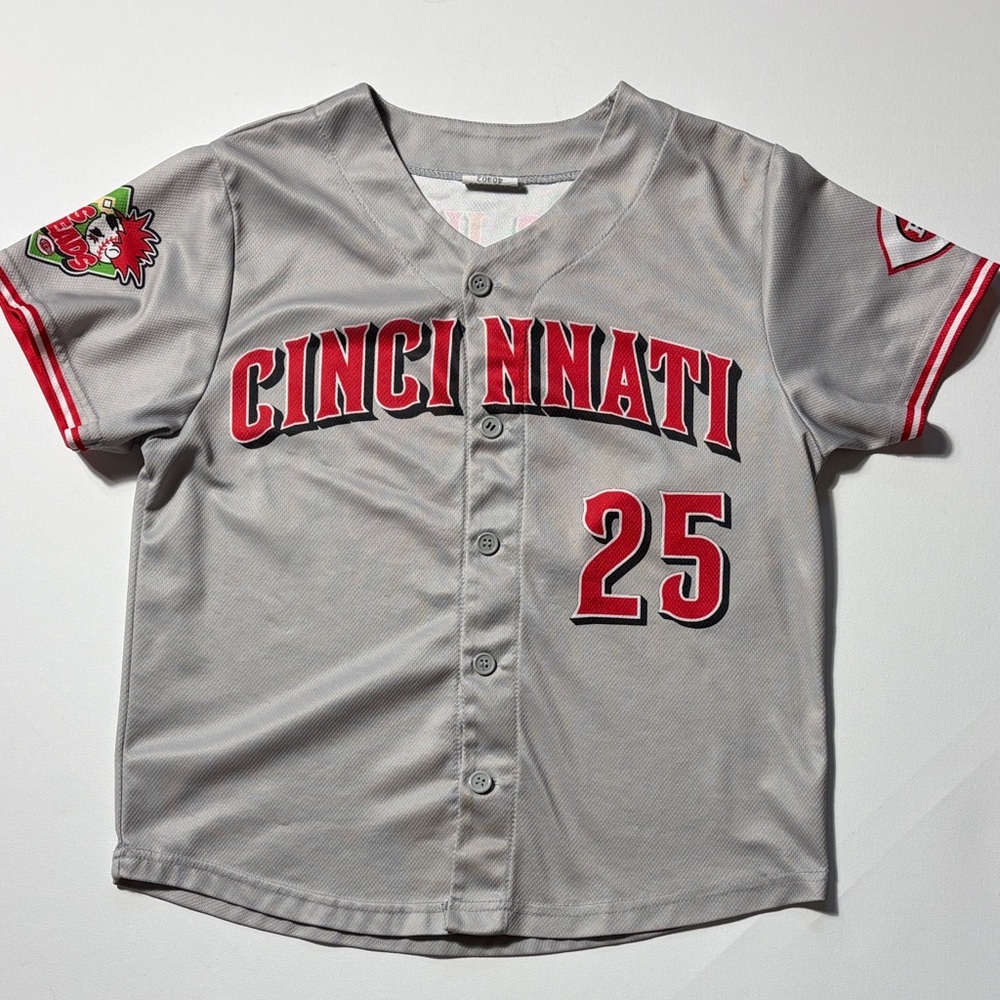 Cincinnati Reds Youth Jersey L/XL Reds Heads #25 MLB Baseball